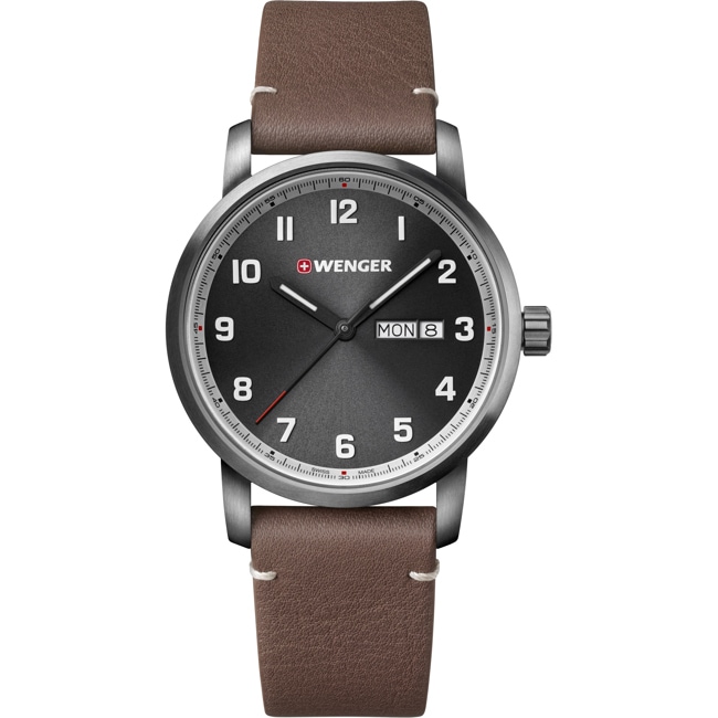 Wenger Attitude Day Date Grau / Braun Ø 42mm - 01.1541.122