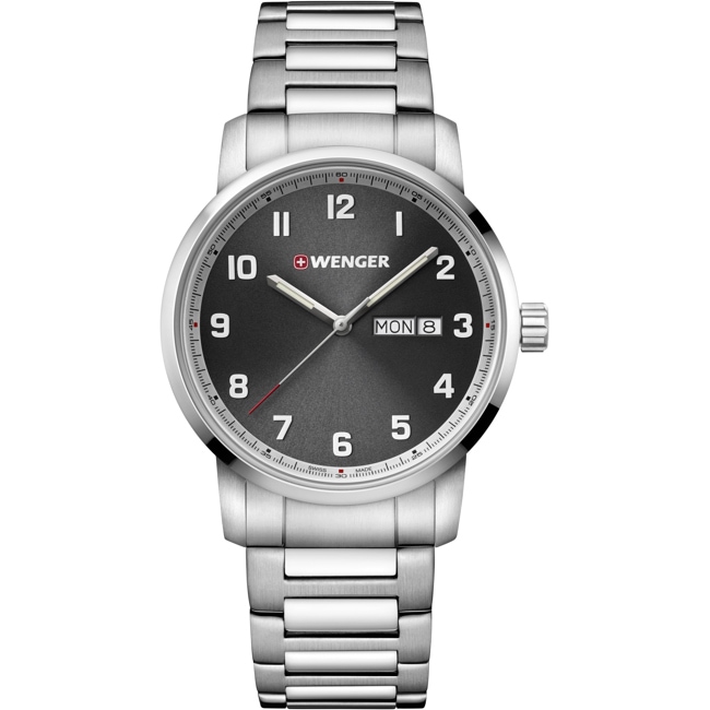 Wenger Attitude Day Date Grau / Silbrig Ø 42mm - 01.1541.119