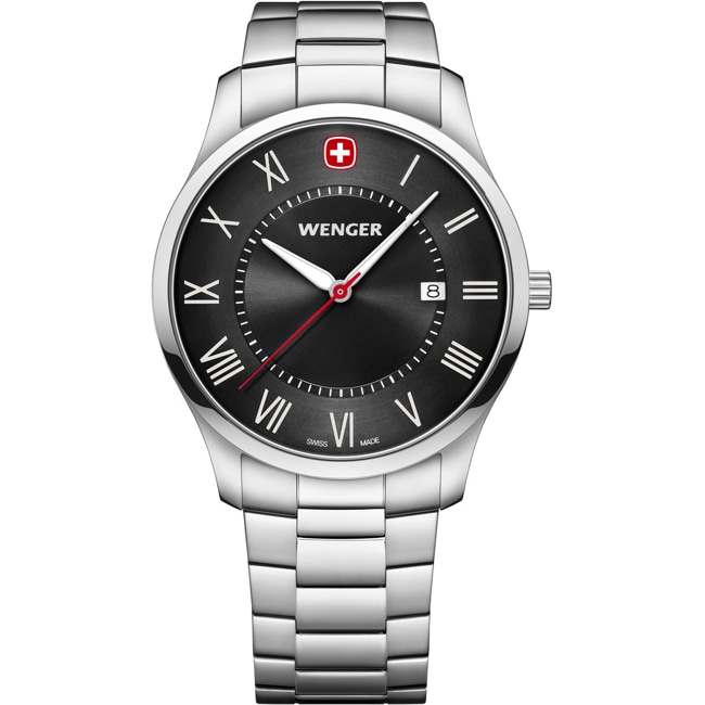 Wenger City Classic Argenté / Noir Ø 42mm - 01.1441.140