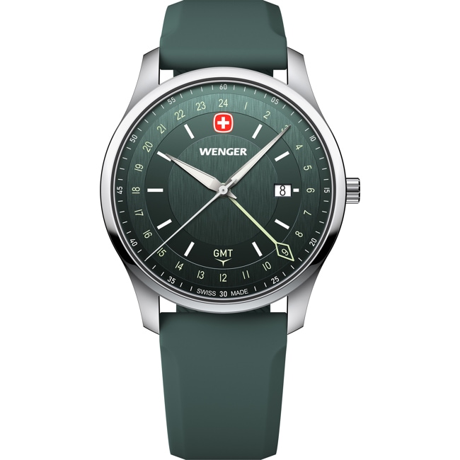 Wenger City GMT Green / Silvery Ø 42mm - 01.1442.101