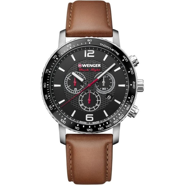 Wenger Roadster Black Night Chrono Brown leather Ø 45mm - 01.1843.104