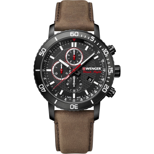 Wenger Roadster Black Night Chrono Leder braun Ø 45mm - 01.1843.107