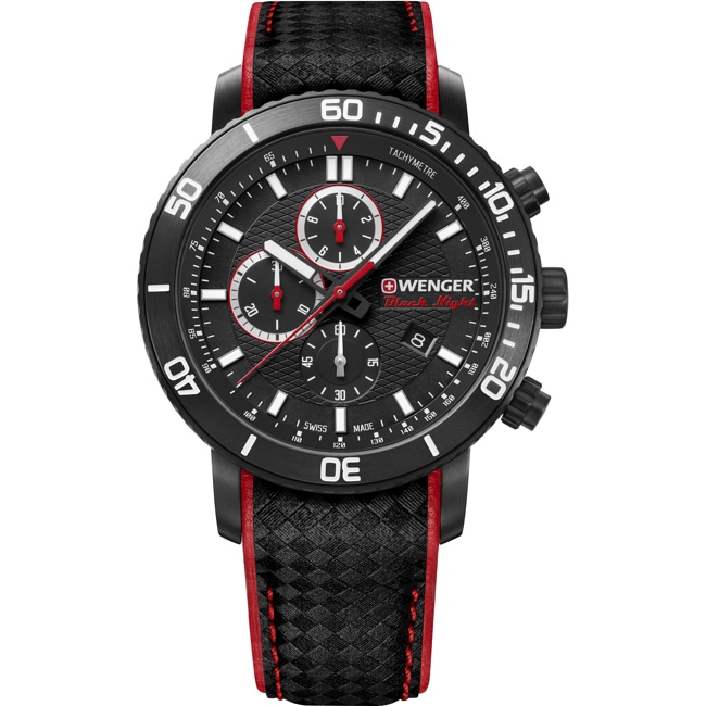 Wenger Roadster Black Night Chrono Leder Ø 45mm - 01.1843.109
