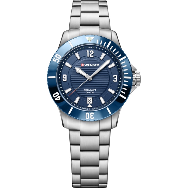 Wenger Seaforce Small Silver / Blue Ø 35mm - 01.0621.111