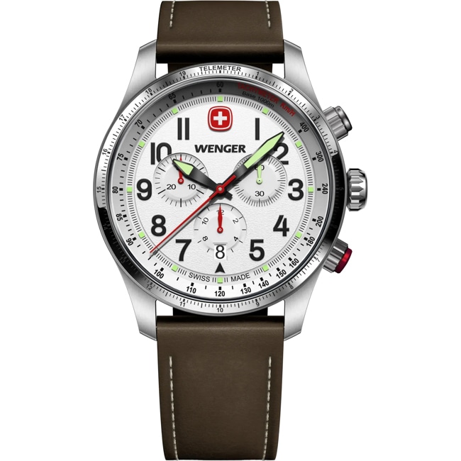 Wenger Terragraph Chrono Silver / Brown Ø 43mm - 01.0543.109