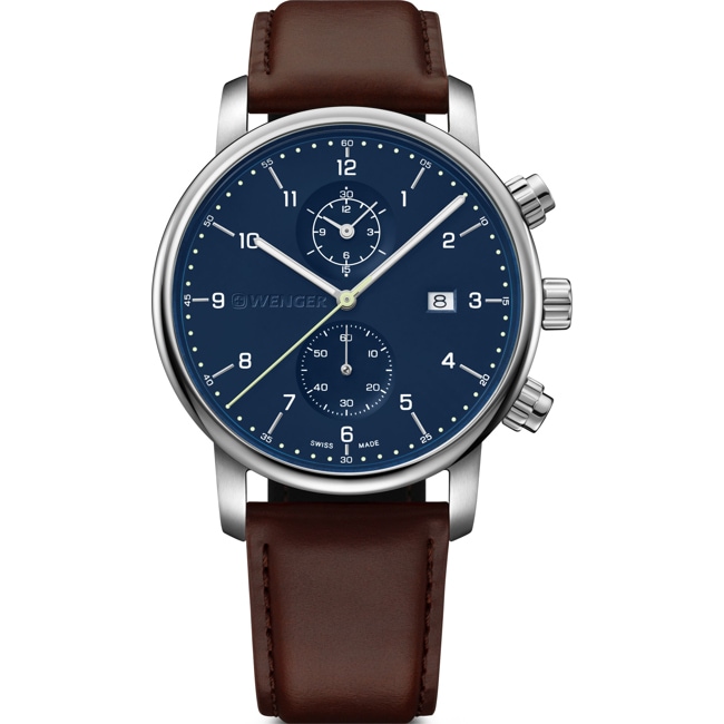 Wenger Urban Classic Chrono Blau / Braun Ø 42mm - 01.1743.125