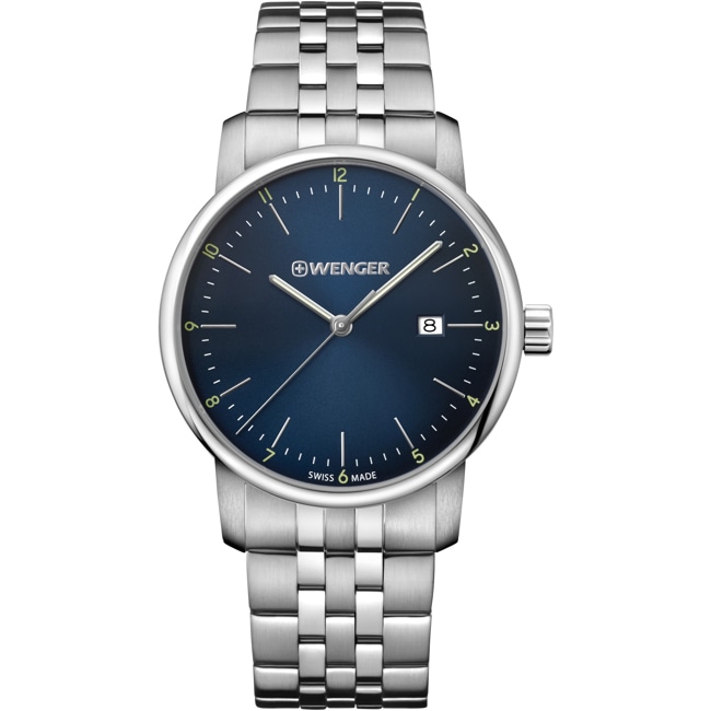 Wenger Urban Classic Argenté / Bleu Ø 42mm - 01.1741.123