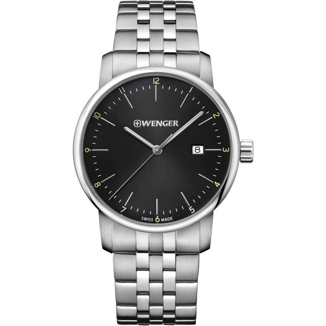 Wenger Urban Classic Argenté / Noir Ø 42mm - 01.1741.122