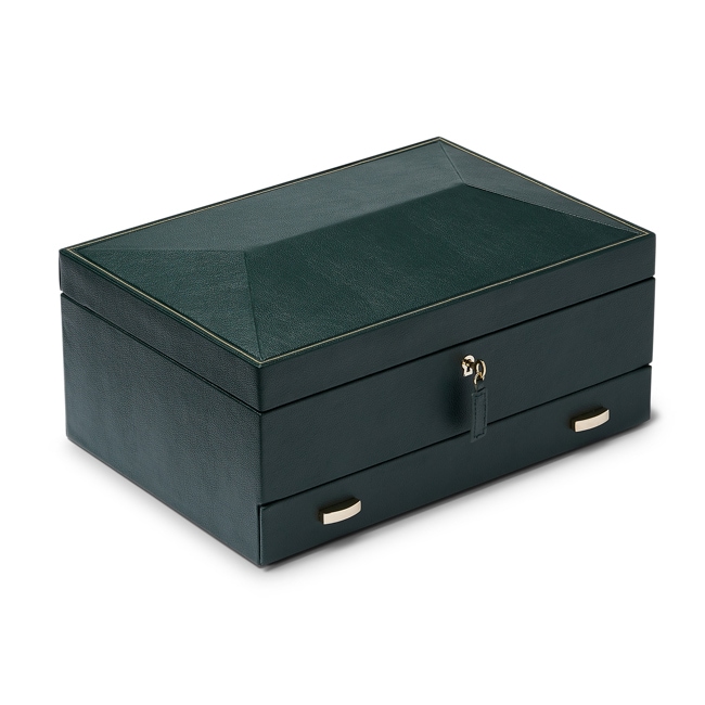 Wolf 1834 British Racing 10 Piece Watch Box with Drawer Green - 792841