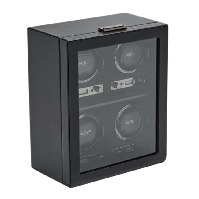 Wolf 1834 British Racing 8 Piece Watch Winder Black - 793002