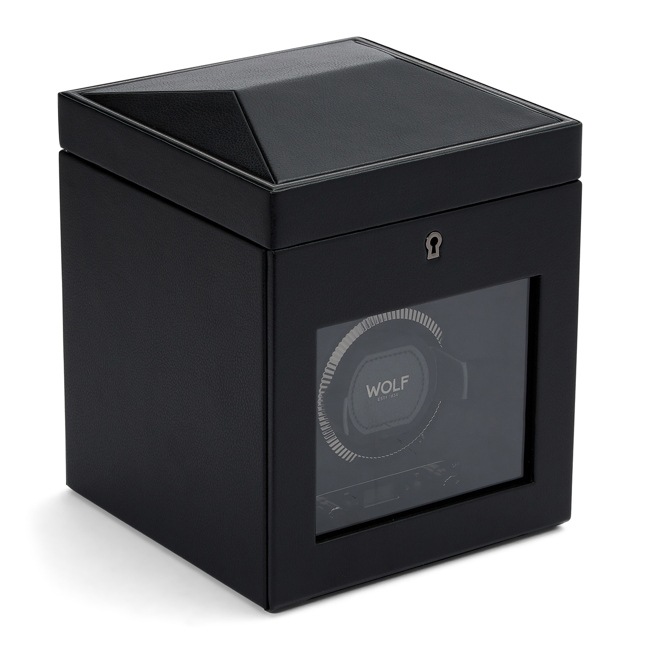 Wolf 1834 British Racing Single Watch Winder with Storage Black - 792102