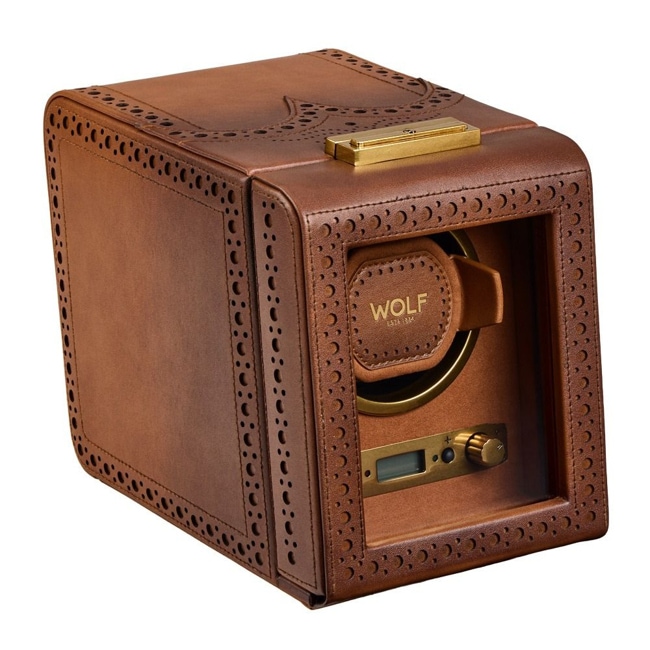 Wolf 1834 Brogue Single Watch Winder Burnished Brown - 440106