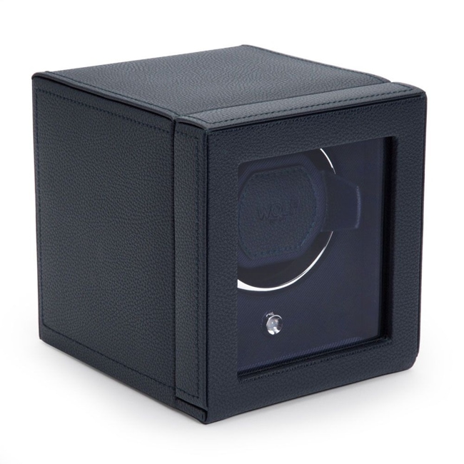 Wolf 1834 Cub Single Watch Winder Navy Blue - 461117