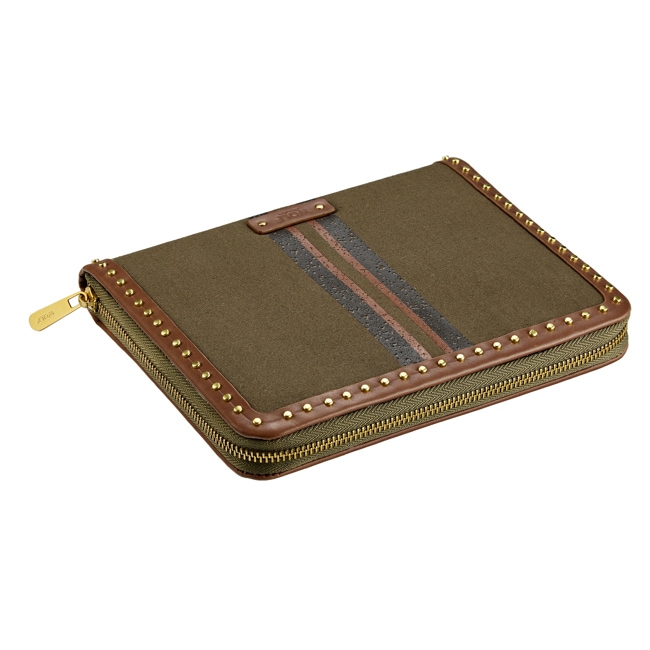Wolf 1834 Ida Travel Zip Jewellery Portfolio Khaki - 190043