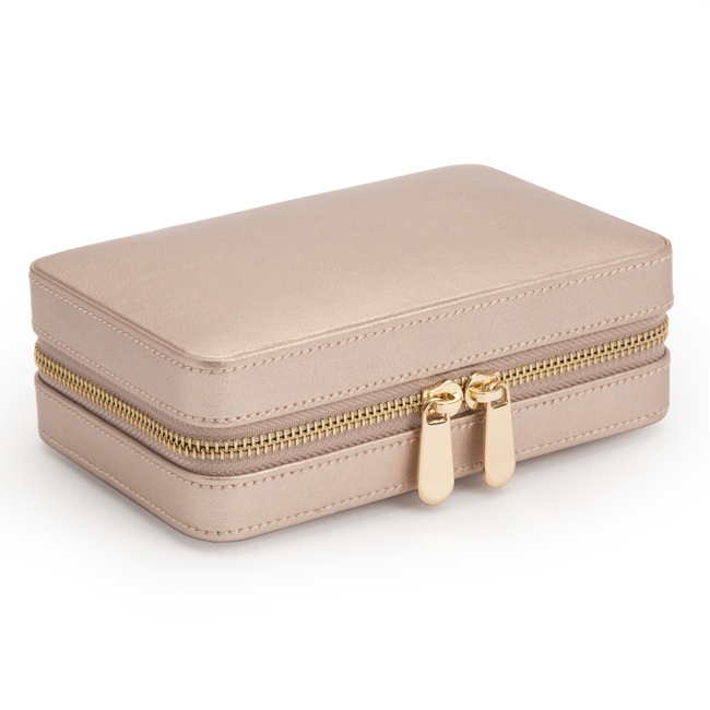Wolf 1834 Palermo Zip Jewellery Case Rose Gold - 213616