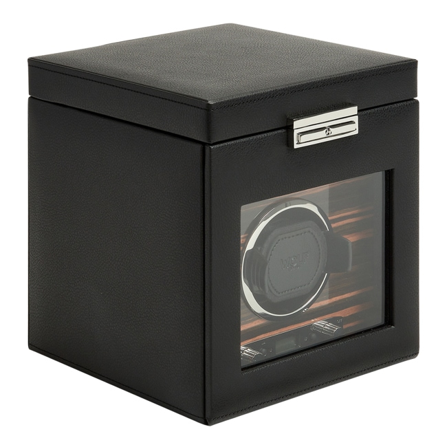 Wolf 1834 Roadster Single Watch Winder with Storage Black  - 457156