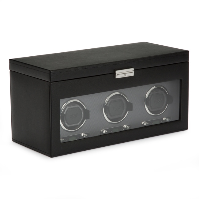 Wolf 1834 Viceroy Triple Watch Winder with Storage Black  - 456302