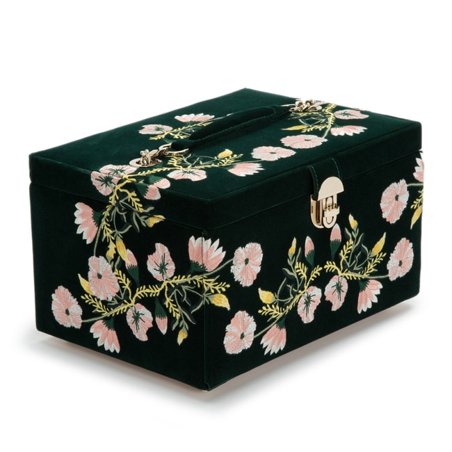 Wolf 1834 Zoe Medium Jewellery Box Green - 393112