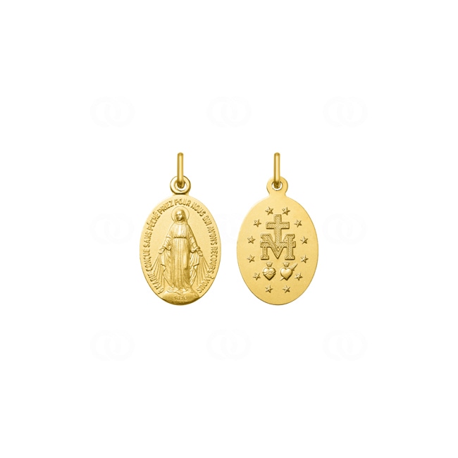 Médaille vierge miraculeuse or jaune 375/9 ct - 9KAY3005