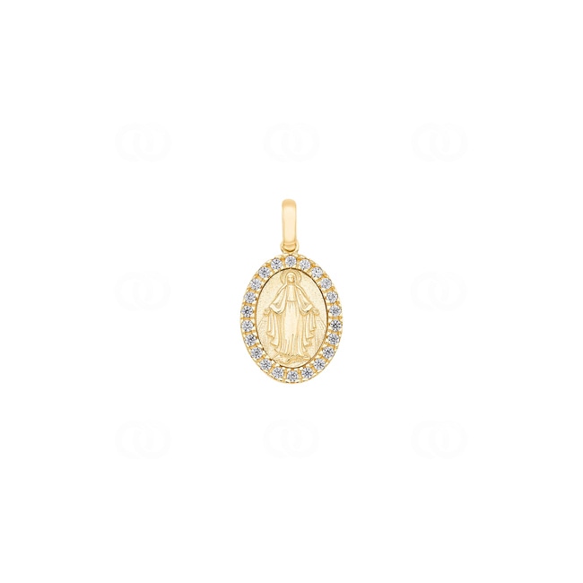 Wundertätige Medaille 750/18 K Gelbgold mit Zirkonia - 641191ZIR