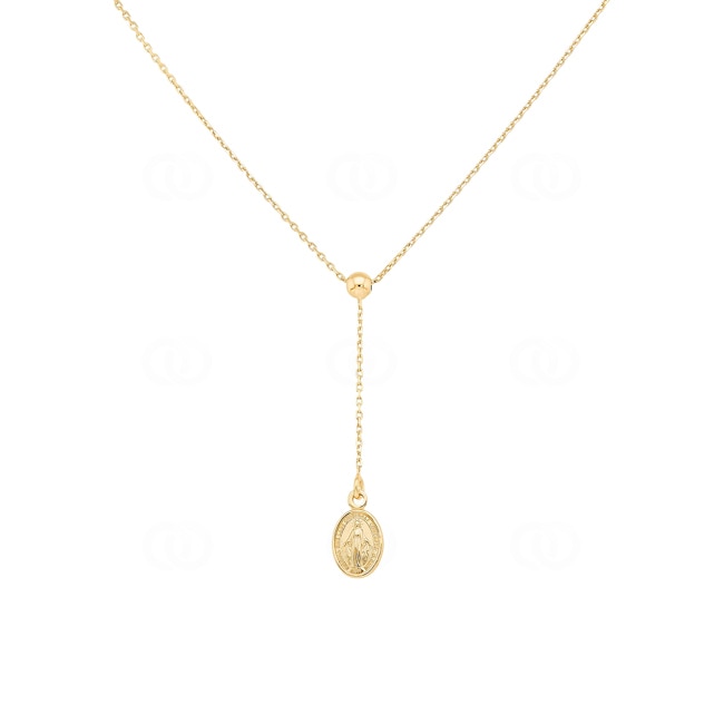 Y-Collier 750/18 K Gelbgold mit Medaille der Wundertätigen - KE-0019004-GG