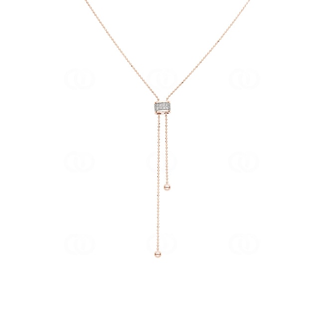 Collier or rosé 750/18 ct avec diamants 0.12 ct H/si - KE-73289-RG