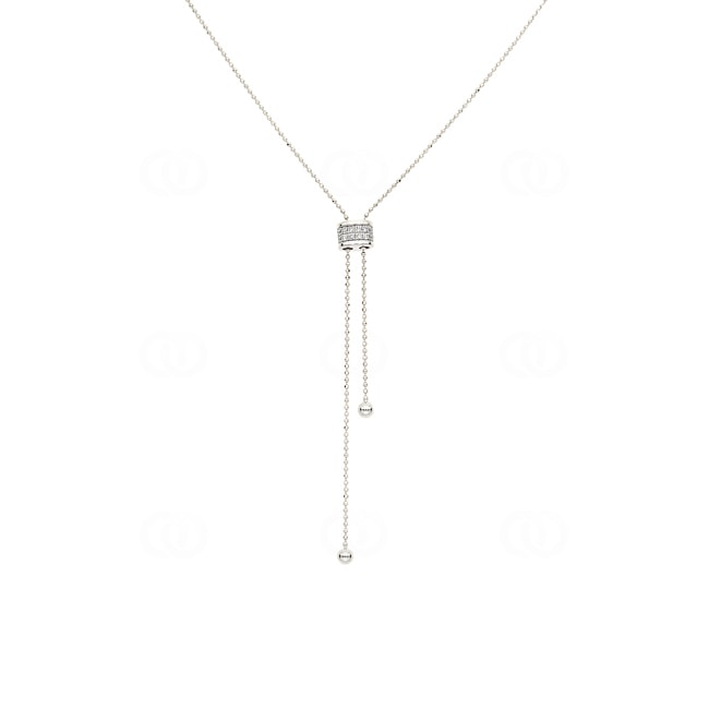 Collier or gris 750/18 ct avec diamants 0.12 ct H/si - KE-73289-WG