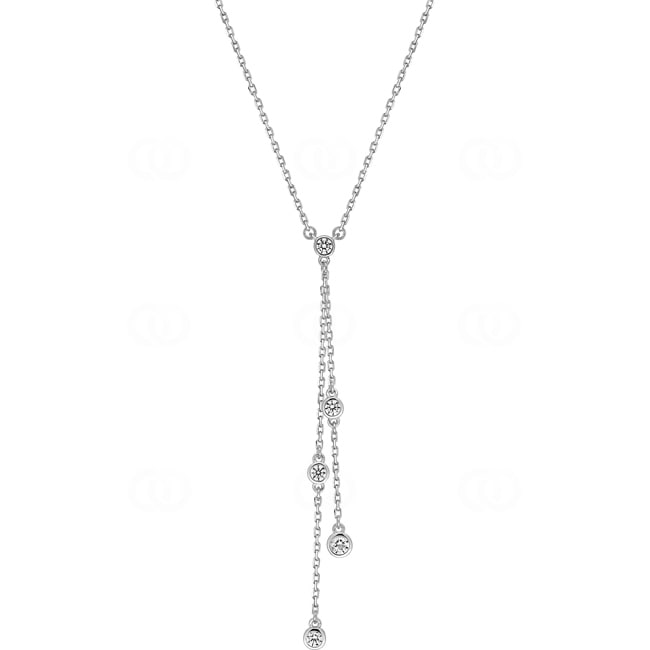 Y-Halskette 925 Silber rhodiniert mit Zirkonia rund 43cm - ACA220Z40