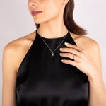 0.05 carats diamants bague tension or gris 750/18 ct - RO37WG