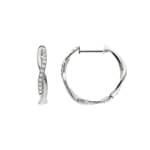 0.10 carats diamants créoles or gris 750/18 ct