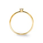 0.10 carats diamants bague de fiançailles or jaune 750/18 ct, 6 griffes - CGSO002-010-GG