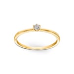 0.10 carats diamants bague de fiançailles or jaune 750/18 ct, 6 griffes - CGSO002-010-GG