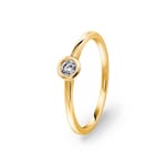 0.10 Karat Diamant Verlobungsring 750/18 K Gelbgold, Zargenfassung