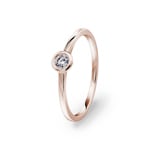 0.10 Karat Diamant Verlobungsring 750/18 K Roségold, Zargenfassung