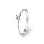 0.10ct Diamond Engagement Ring 750/18 K White Gold, 4 Prongs