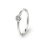 0.10 carats diamants bague de fiançailles or gris 750/18 ct, Serti clos