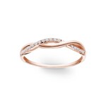 0.10 carats diamants bague or rosé 750/18 ct - RO13RG
