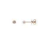 0.10 carats diamants clous d'oreilles solitaire or rosé 750/18 ct, Serti clos