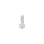 0.10ct diamant pendentif solitaire or gris 750/18 ct en 6 griffes