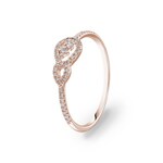 0.14 carats diamants bague or rosé 750/18 ct