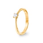 0.15ct Diamond Engagement Ring 750/18 K Yellow Gold, 4 Prongs