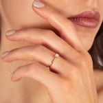 0.15 Karat Diamant Verlobungsring 750/18 K Gelbgold in 4-Griff - CGSO001-015-GG