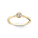 0.15ct Diamond Engagement Ring 750/18 K Yellow Gold Bezel Set - CGSO003-015-GG