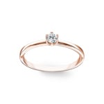 0.15 Karat Diamant Verlobungsring 750/18 K Roségold, 6-Griff - CGSO002-015-RG