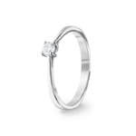 0.15ct Diamond Engagement Ring 750/18 K White Gold, 4 Prongs