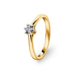 0.15ct diamant bague solitaire or jaune 750/18 ct