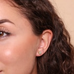 0.16ct Diamond Stud Earrings 750/18 K Yellow Gold - OR-17487-GG