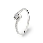 0.16 carats diamants bague de fiançailles or gris 750/18 ct