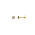 0.18 carats diamants clous d'oreilles or jaune 750/18 ct