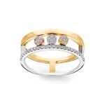 0.18ct Diamond Ring 750/18 K Yellow and White Gold - RI-12354-GW